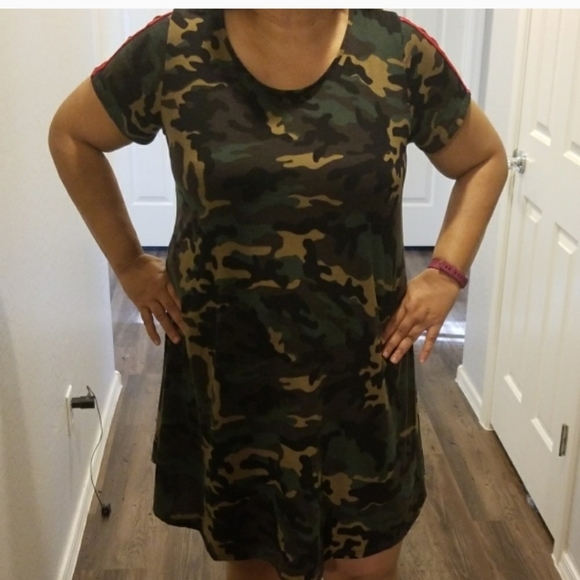 vibes Dresses & Skirts - Camo Tshirt Dress 1X